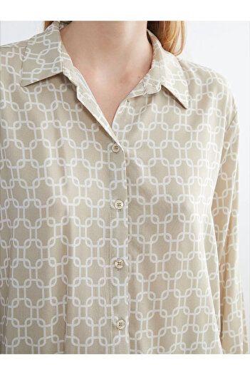 LC Waikiki Lcwaikiki Classic Beige Patterned Women's Shirt