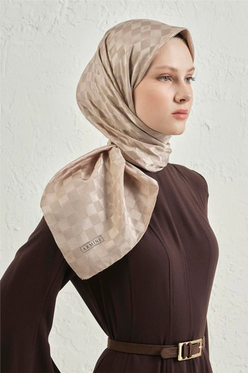 Armine Jacquard Silk Cotton Checker Scarf - 4464 07