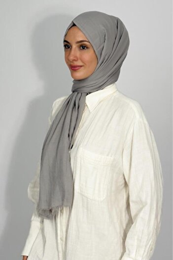 Betimoda Aya Thin Cotton Solid Color Shawl Gray