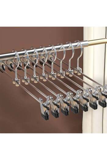 GOTA Metal Hangers for Pants and Skirts with 2 Clips