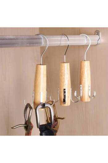 GOTA Scarf and Tie Hanger with 5 Metal Hooks - Organize and Display Accessories Elegantly