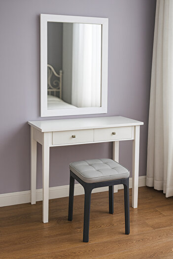 MARINO Leather vanity bench 40X30X30 cm - Grey