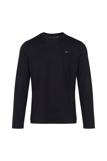 PAUL&SHARK Men's Slim Fit Crew Neck Long Sleeve Navy Blue-Gold T-Shirt 15311611A-50E