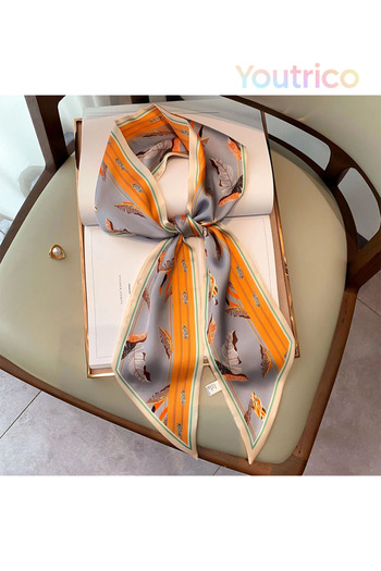 Youtrico Patterned silk scarf,Double Sided Headband&neckerchief,Autumn&winter atmosphere