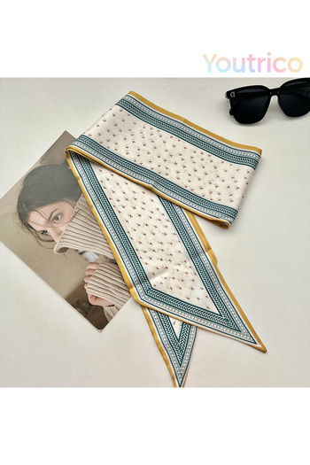 Youtrico Patterned silk scarf,Double Sided Headband&neckerchief,Autumn&winter atmosphere