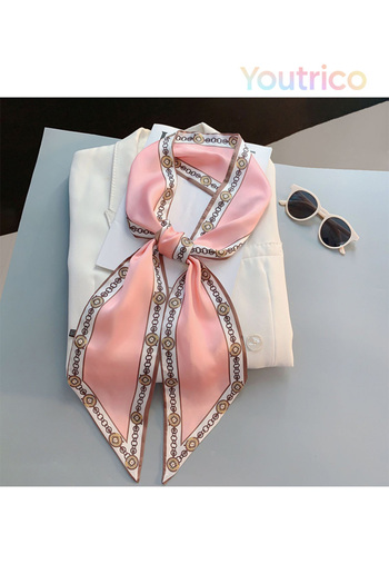 Youtrico Patterned silk scarf,Double Sided Headband&neckerchief,Autumn&winter atmosphere