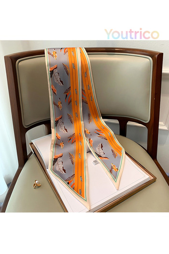 Youtrico Patterned silk scarf,Double Sided Headband&neckerchief,Autumn&winter atmosphere