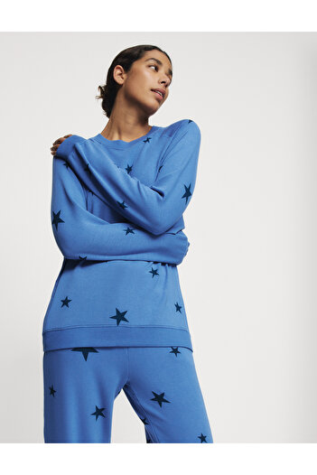 Marks & Spencer Yıldız Baskılı Uzun Kollu Bisiklet Yaka Pijama Üstü