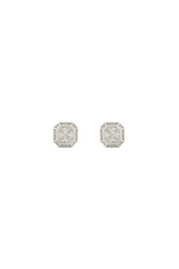 Iced Stuff ανδρικά σκουλαρίκια KOLCZYKI EMERALD CUT ασημί