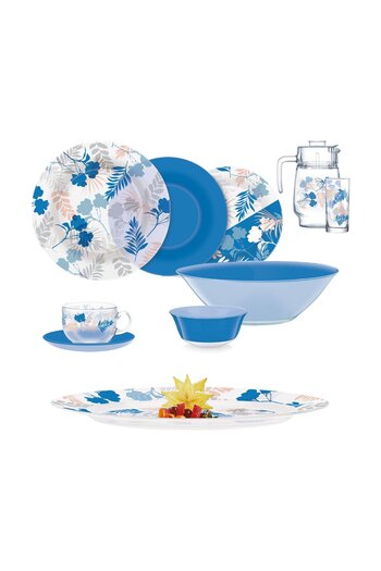 Luminarc Sodo Glass Temp Ambi Floral Mix 46 pc Dinner Set