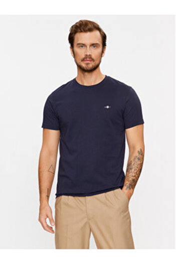 Gant Ανδρικό T-Shirt 2003185 Μπλε Σκούρο Μπλε