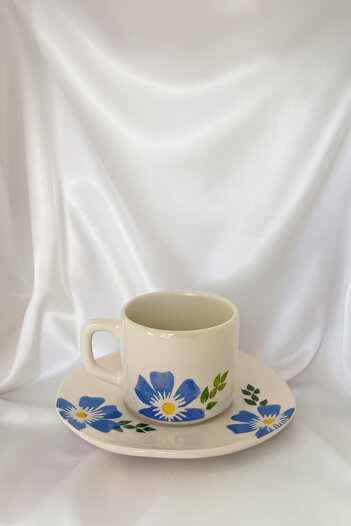 Hausette Flower Pattern Ceramic Turkish Coffee, Mug, Turkish Coffee Cup, Cup, Mug
