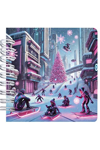Editura Soapta stelelor Square spiral notebook 9.5 x 9.5 cm, 75 vellum sheets, La sanius in the future