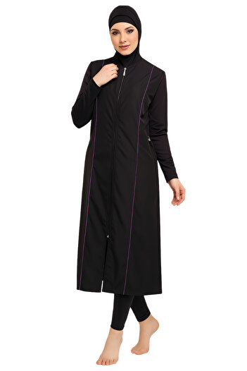 BAE SWIMWEAR Burkini Islamic Extra Long Full Hijab Swimsuit with Micro Sleeves, Polyester Blend Material