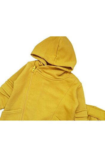 Miniworld - Boy's 2-piece outfit, thick cotton hoodie, Cool boy, age 6-9 months, 74 cm, Yellow