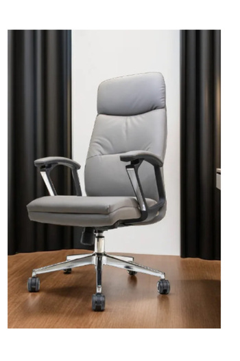 Traffic Chairs Grey high back leather swivel manager chair