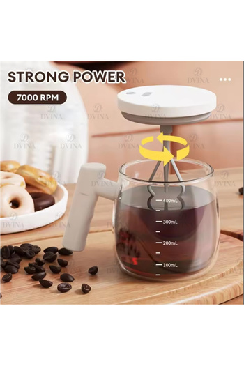 DVINA Automatic Mixing Cup for Coffee and Drinks - 400ml | Rechargeable
