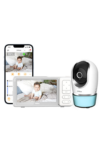 Chillax ChillaxBaby DM568 Smart Candle 5" Baby Monitor with Dual Mode 2K QHD Camera, 355° Pan 90° Tilt Zoom