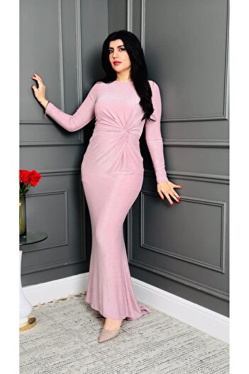 MILA WORLD Elegant women's dress with a soft sheen and a distinctive design