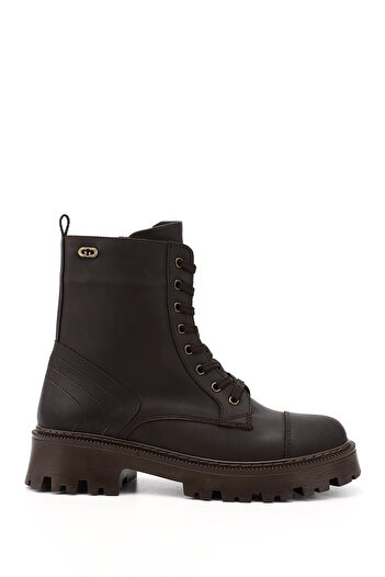 GÖNDERİ(R) Women's / Girls' Brown Zippered Thick Heeled Boots