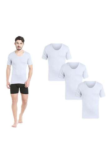BYC Men's U-Neck Cotton Undershirt (Pack of 3) - Grey