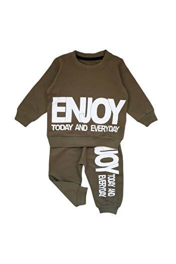 Miniworld - Boys' 2-Piece Cotton Set, Enjoy, Green, 9-12 Months, 80 cm