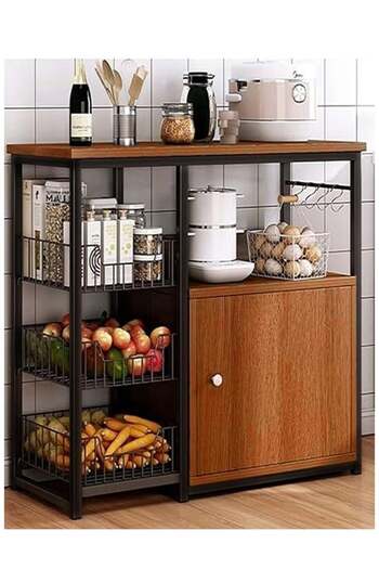 AGD Coffee Storage cabinet, multi-shelf kitchen, with hooks, closed storage space
