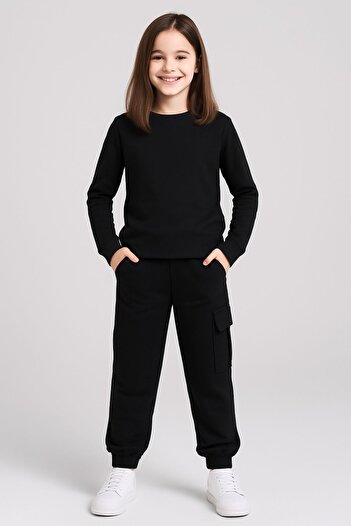 cm buseyiz Unisex Kids Long Sleeve T-Shirt and Jogger Sweatpants with Cargo Pockets for Casual and School Wear