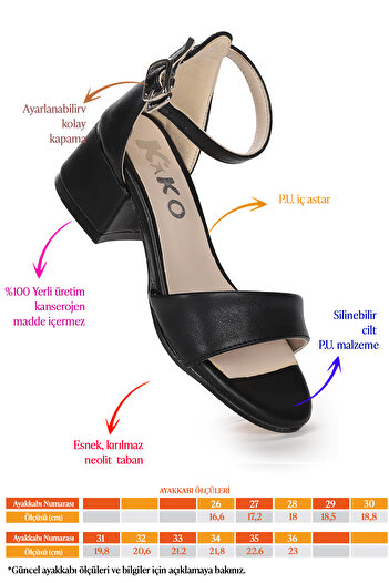 Kiko Kids Sheila Skin Daily Girl's 4 cm Heeled Sandals Evening Dress Shoes