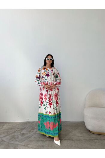 Swan Woman Multi-Color Cotton Dress