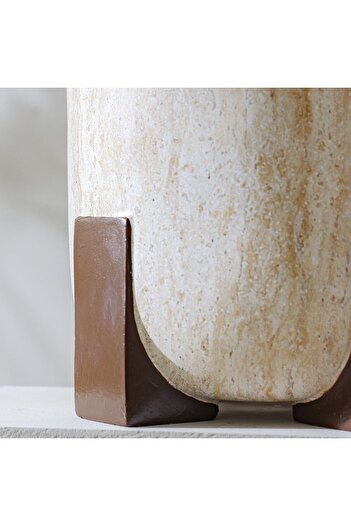 Danube Home Elevated Fibre Clay Planter on Stand | Lightweight, Weather-Resistant for Indoor/Outdoor – 44x41.5cm