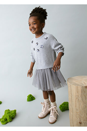 MAYORAL Knitted Clothing Set for Ages 4-10 - Gray