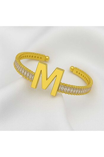 BESMYAR JEWELS Letter Gold Plated Women's Bracelet – Stainless Steel, Stylish Jewelry Bracelet with Alphabetical Letters