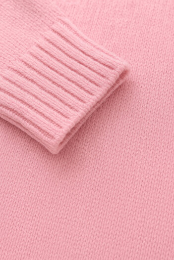 De Pose Şeker Pembe Trend Bisiklet Yaka Oversize Triko Kazak