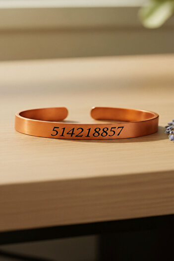 NehirTaş Certified 514218857 Number Sequential Copper Bracelet (Sequential)