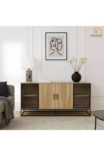 Al Saada Home Multi-purpose Buffet Cabinet - 90 X 40 X 160 cm - Coffee