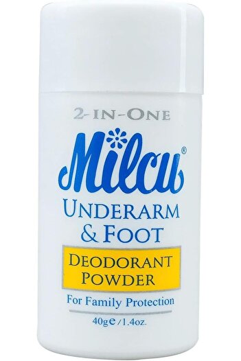 Milcu Powder Deodorant for Underarms and Feet, 40g, Unscented, Unisex