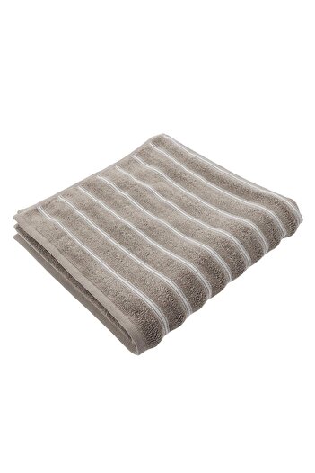 Caressa Prosop baie RH-0199, bumbac, alb + maro, 70 x 140 cm, 600 g/mp