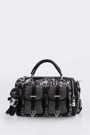 Wear Up Kiwer Black Skin Shoulder Bag