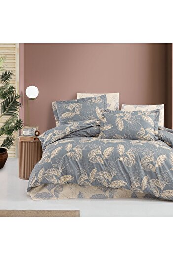 Caressa Lenjerie de pat bumbac ranforce, Arina, 2 persoane, gri, set 4 piese