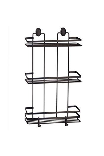 Okyanus Home Bathroom Shelf DLS-751, Wall Mounted, Black, 3 Shelves, 30 x 13 x 52 cm