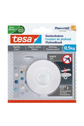 Tesa Adjustable Adhesive Ceiling Hook, Tesa, 0.5 kg