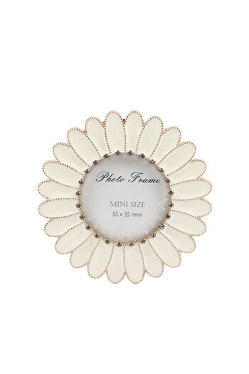 Others Photo Frame PFZ8986, Rounded, 5.7 x 5.7, Gold + White, Metal