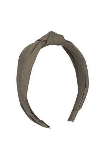 ANTBRO Hairband for Women, Wide Model with Knot, Khaki Fabric