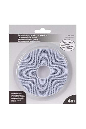 ANTBRO Self-Adhesive Tape with Hooks Antbro®, Ideal for Fixing Insect Screens, White, 4m x 1cm
