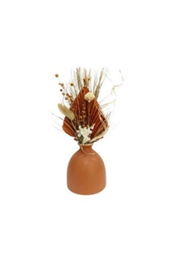 Aroma Land Aranjament de flori și plante uscate, White Bliss, vază ceramică, culori mixte, 30 cm