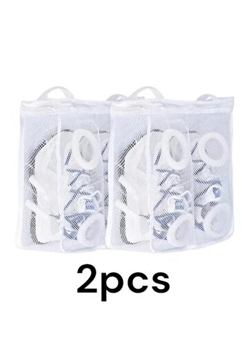 Generica Shoe and Clothes Laundry Bags with Zipper Closure, Reusable, Hanging Perfect for Washing Shoes, 2 Pack.