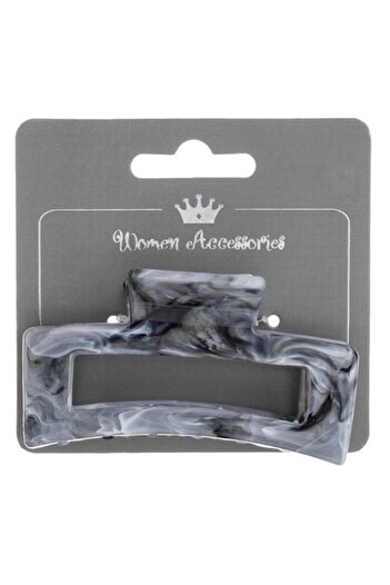 ANTBRO - Hair Clip Gray Marble Rectangular Shape, 8cm