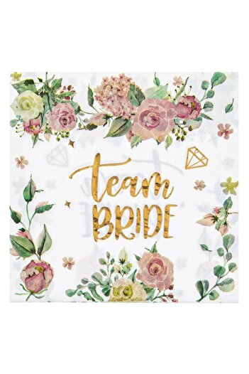 ANTBRO Set 12 servetele de masa Antbro® pentru nunta, cu 2 straturi si mesaj Team Bride, 33x33cm