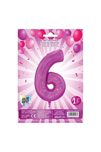 ANTBRO Party Balloon Antbro® Metallic Film No.6 Pink Holographic, 60cm